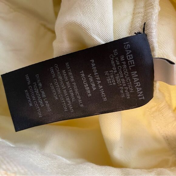 Isabel Marant Vikira Slim Pants Light Yellow Denim Size 40 or US 10 - Picture 8 of 8